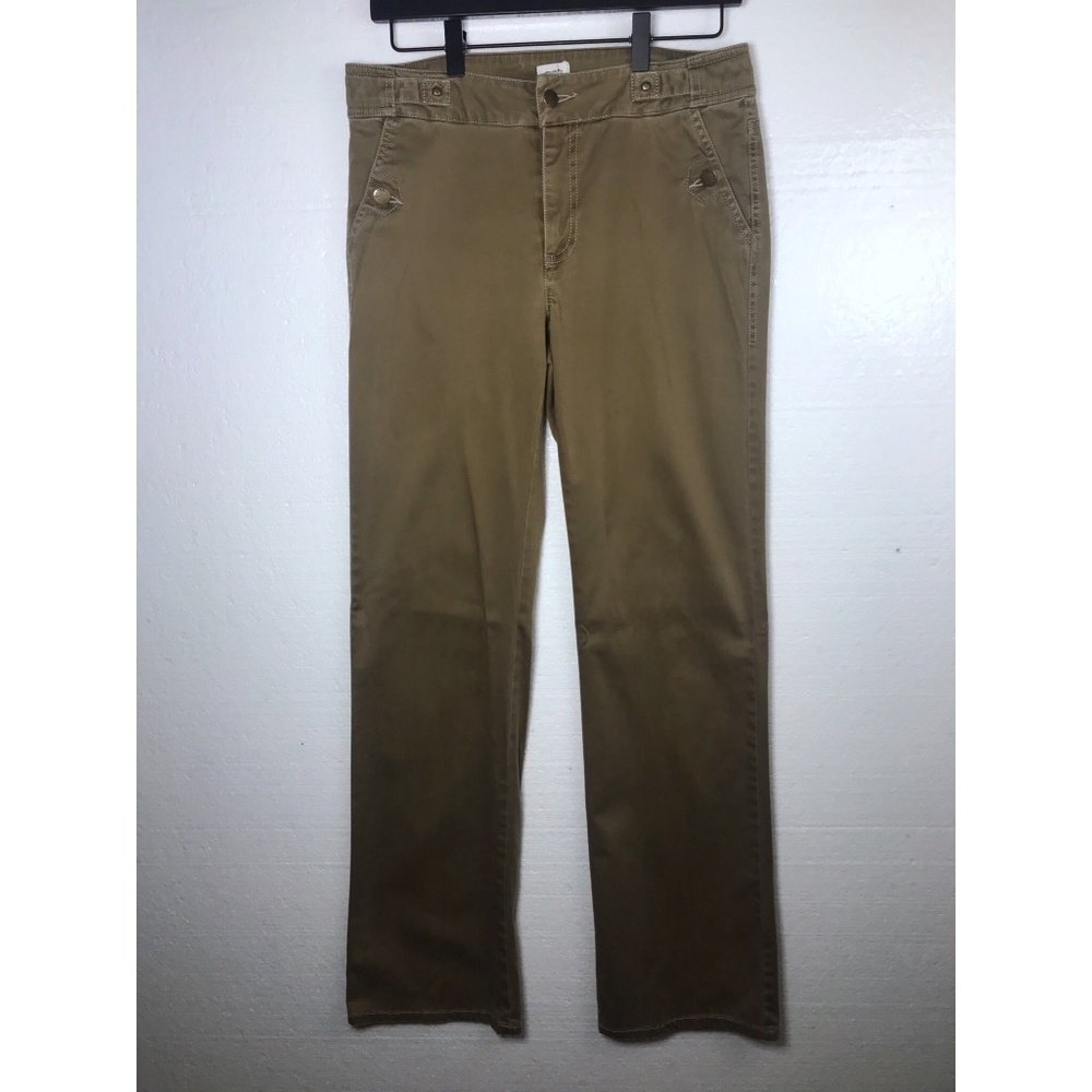 Cache 6 Brown Button Detail Casual Trouser Pants - image 1